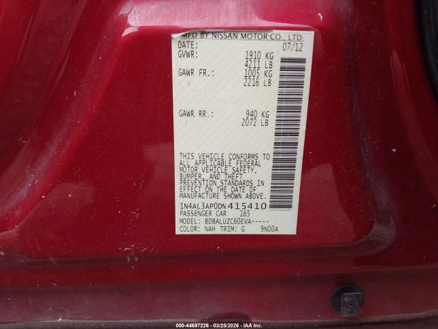 Nissan Altima 2.5 Sv