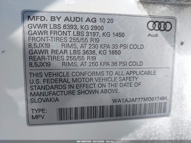 Audi Q7 Premium 45 Tfsi Quattro Tiptronic