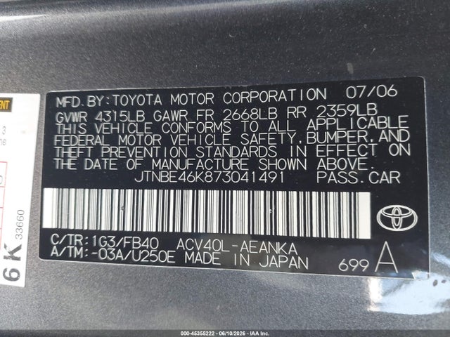 Toyota Camry Le