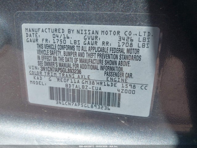 Nissan Versa 1.6 Sv