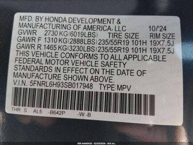 Honda Odyssey Elite