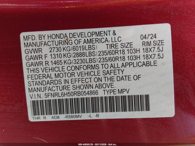 Honda Odyssey Ex