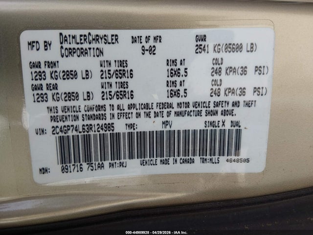 Chrysler Town & Country Ex