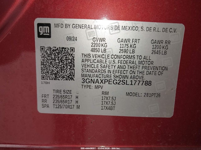 Chevrolet Equinox Awd Lt
