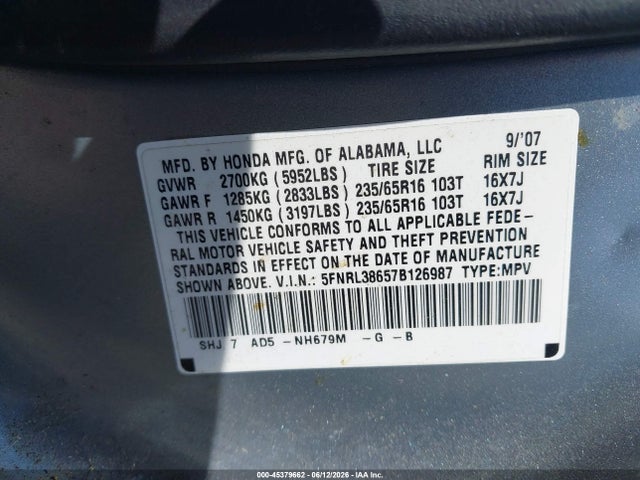 Honda Odyssey Ex-l